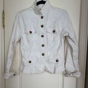 Jessica White Utility Jacket with Button Accents